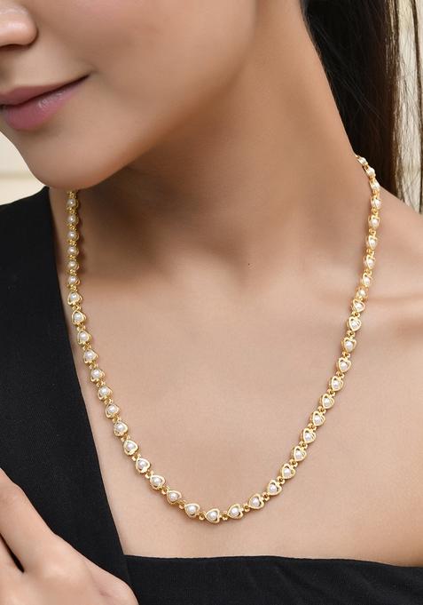 Elegant Gold Plated Pearl Chain For Women And Girls And Traditional Jewelry