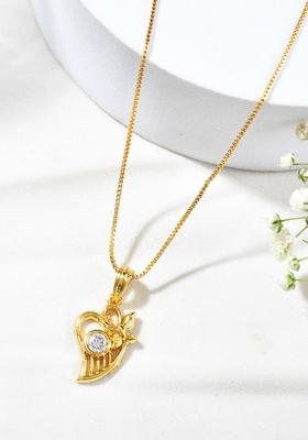 Elegant Gold Plated Couple Pendant Set