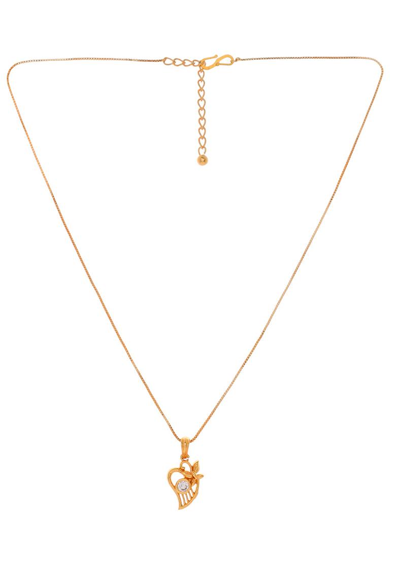 Elegant Gold Plated Couple Pendant Set