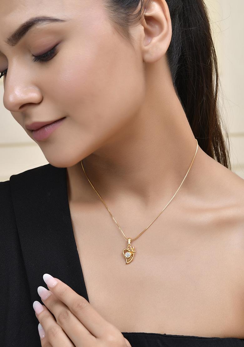 Elegant Gold Plated Couple Pendant Set