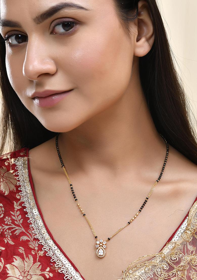 Elegant Floral Pendant Gold Plated Mangal Sutra