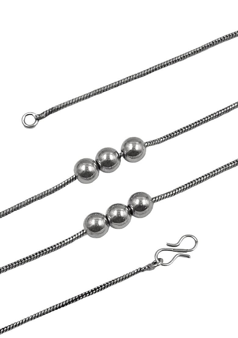 Silver Plated Quirky Oxidised Pendant With Chain