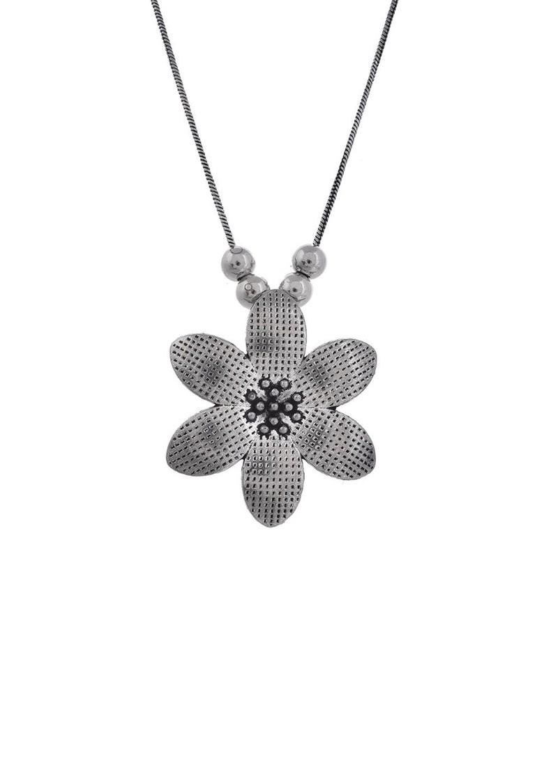 Silver Plated Oxidised Necklace