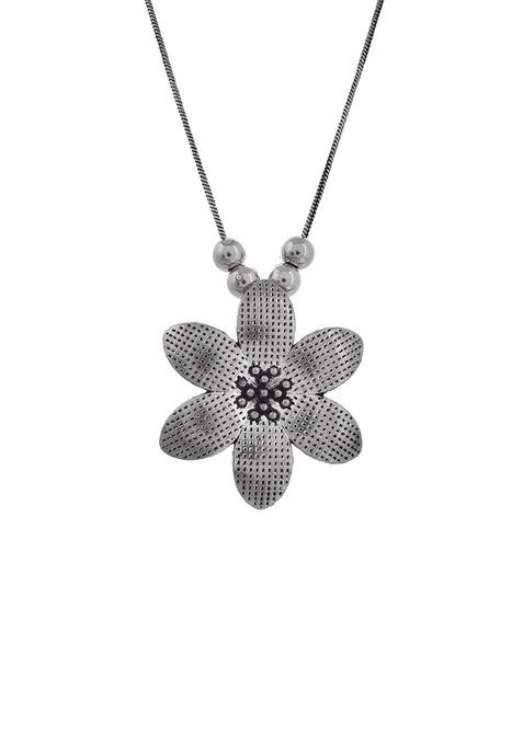 Silver Plated Oxidised Necklace