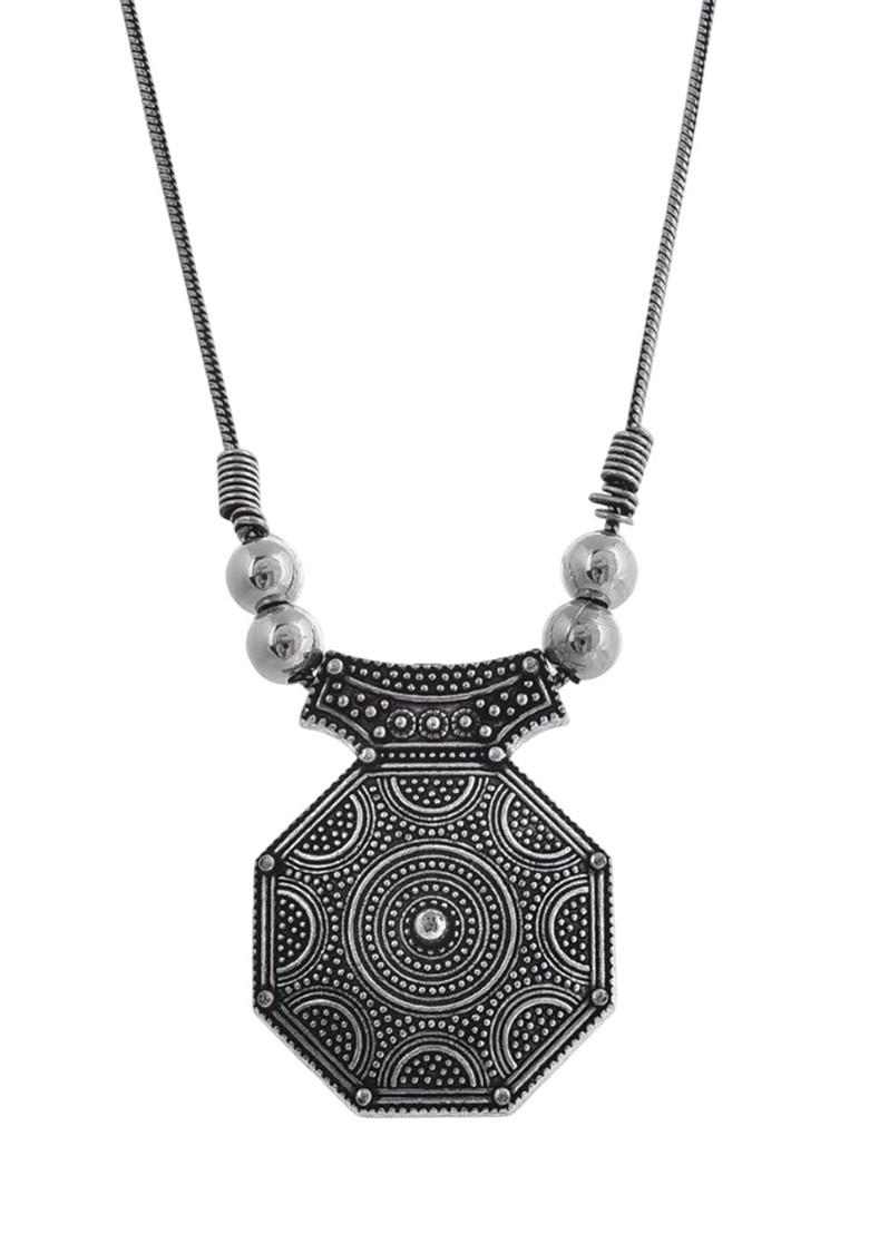 Silver Plated Oxidised Necklace