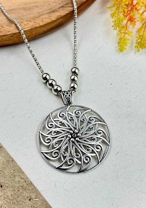 Silver Plated Oxidised Necklace