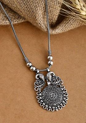 Brass Silver Plated Oxidised Chain