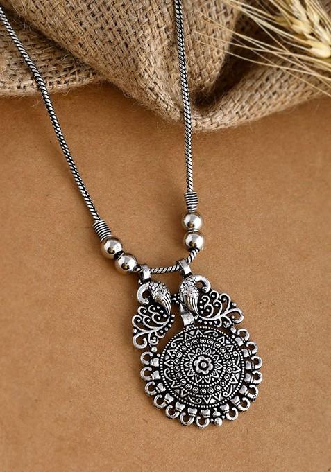 Brass Silver Plated Oxidised Chain