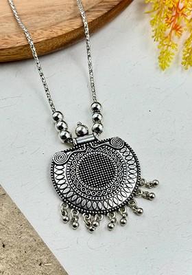 Silver Plated Oxidized Necklace