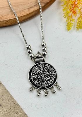 Silver Plated Oxidized Necklace