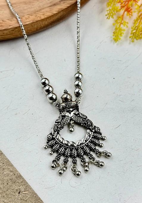 Silver Plated Oxidised Necklace