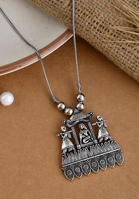 Silver Plated Oxidized Necklace