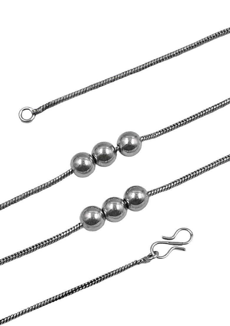 Silver Plated Circular Oxidised Chain