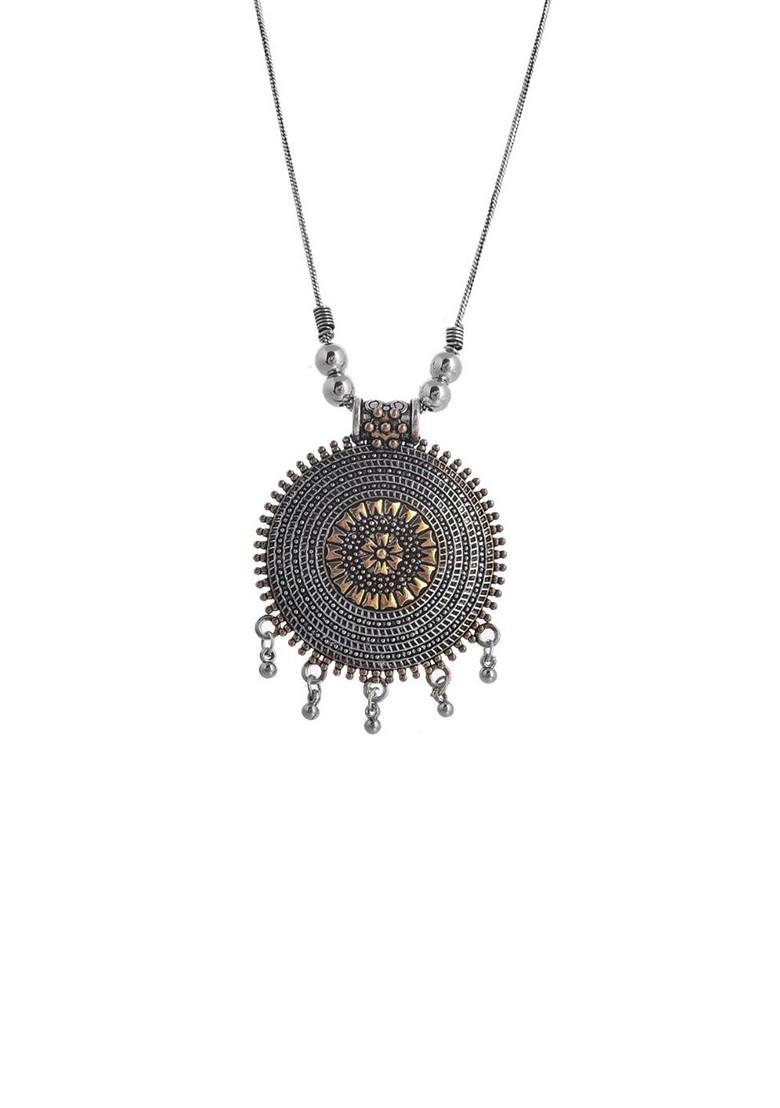 Gold And Silver Plated Oxidized Necklace