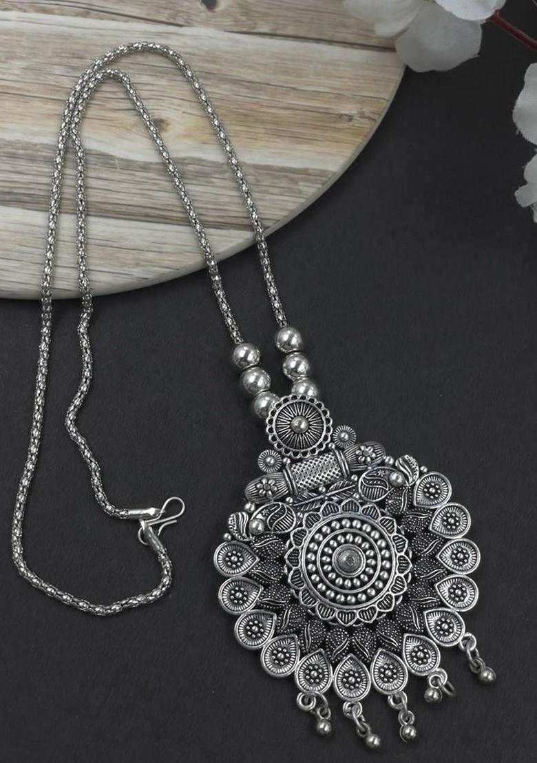 Set Of 2 Silver Plated Necklace