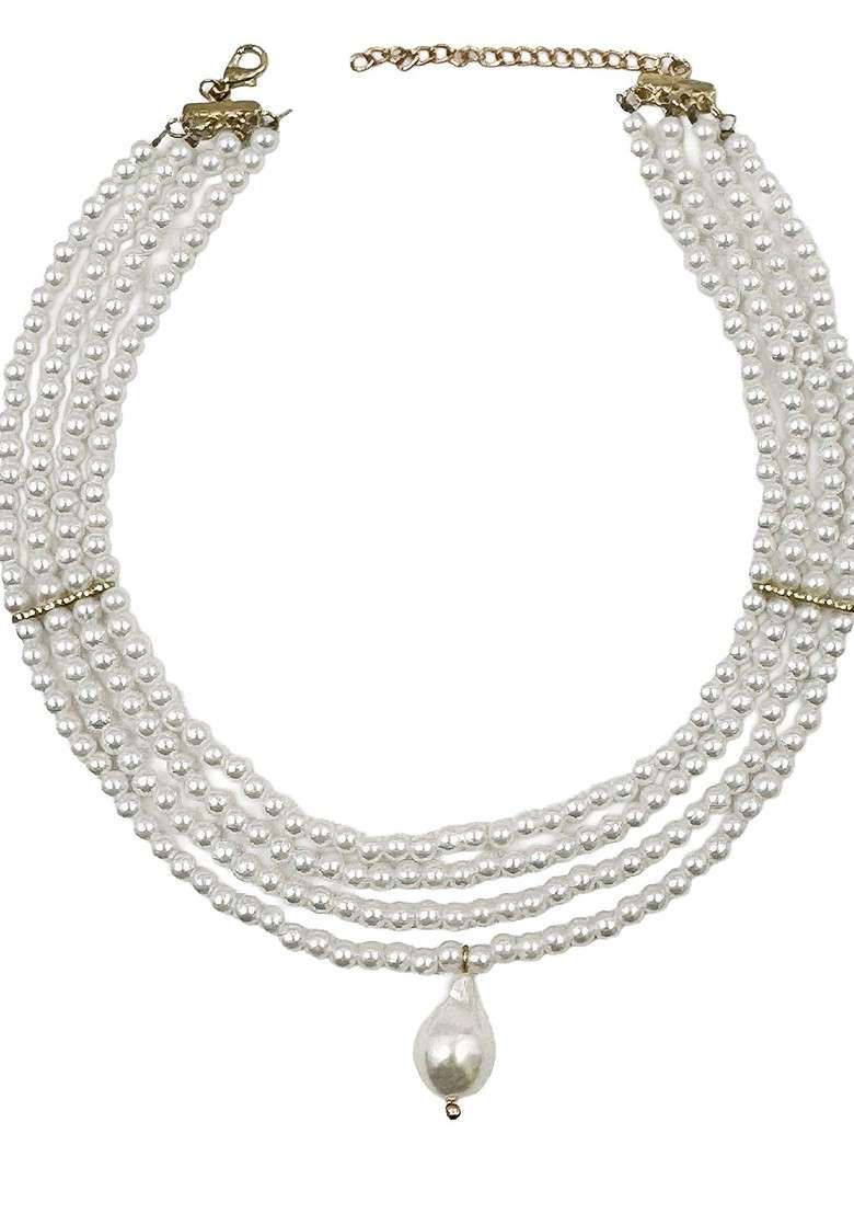Brass Gold Plated Layered Necklace - Indya
