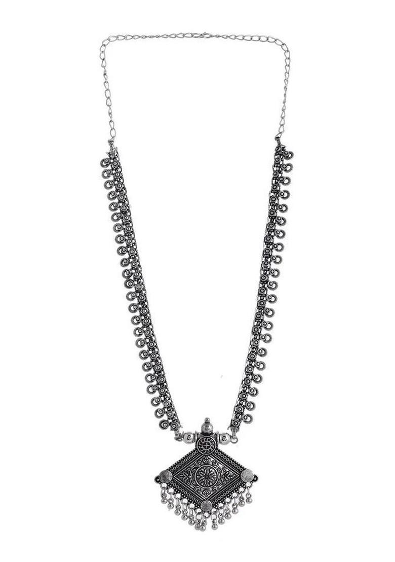 Silver Plated Oxidized Necklace
