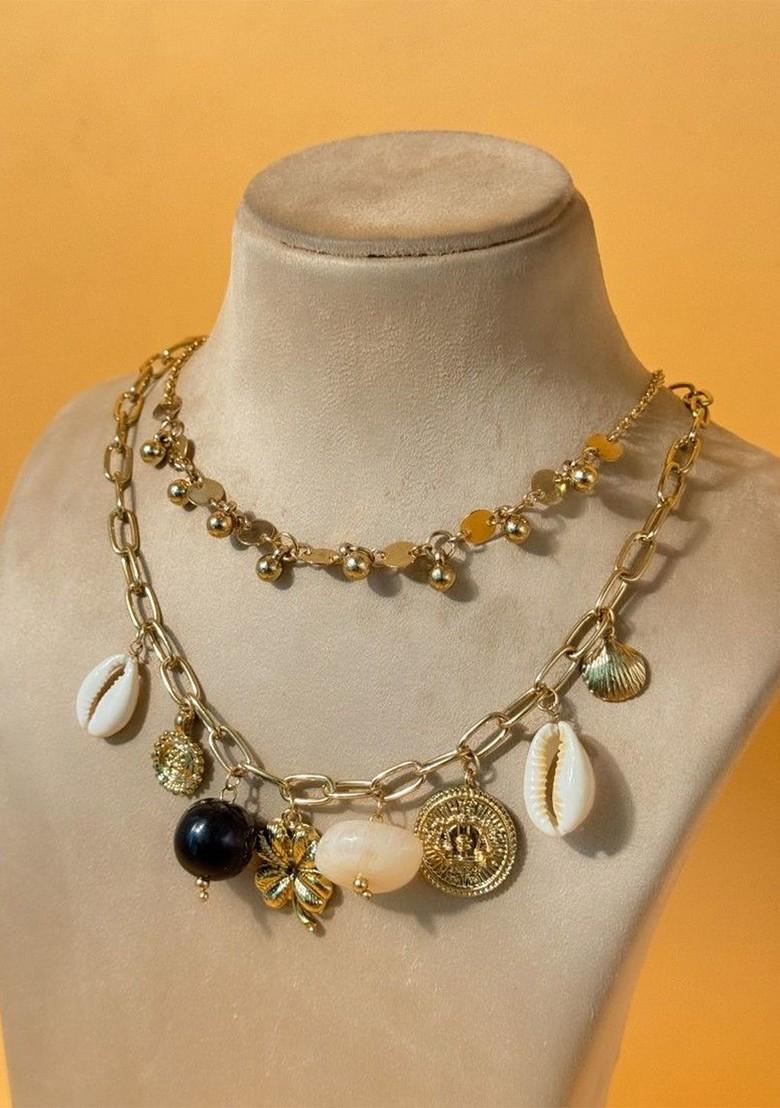 Brass Gold Plated Layered Necklace