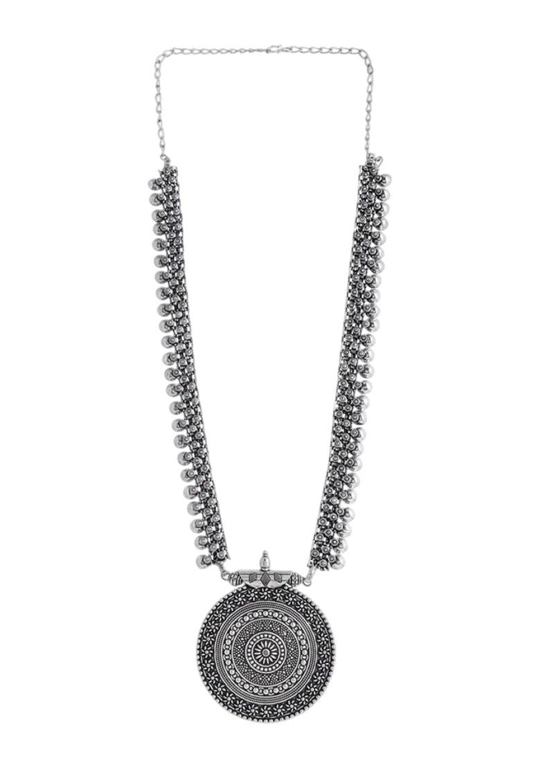 Silver Plated Oxidized Necklace