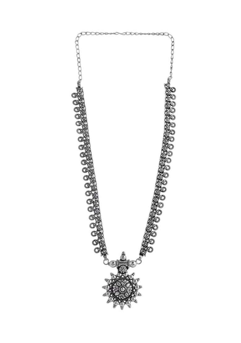 Silver Plated Oxidised Necklace
