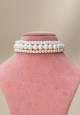 Silver Silver Plated Pearls Beaded Necklace