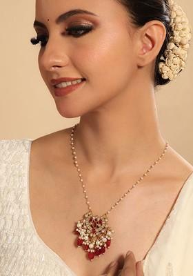 22K Gold Plated Kundan Studded Statement Necklace