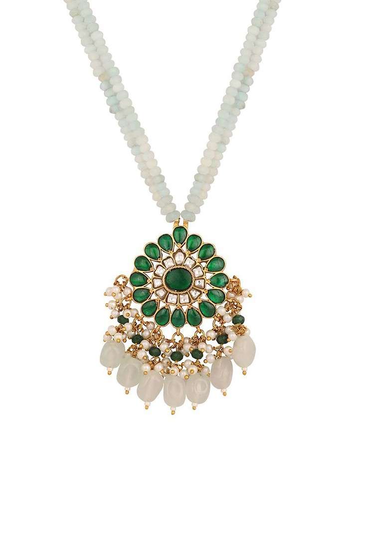 22K Gold Plated Kundan Studded Statement Necklace - Indya