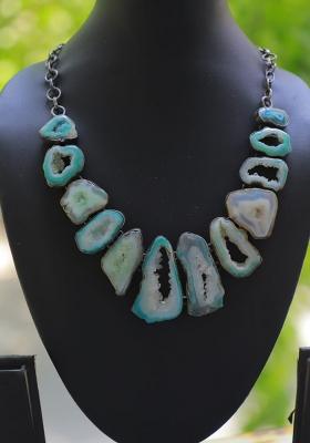 Multi Silk Mirror Work Necklace