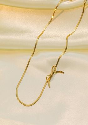 18K Gold Plated Bow Chain Necklace