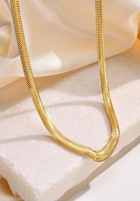 18K Gold Plated Stainless Steel Antitarnish Flat 5Mm Snake Chain