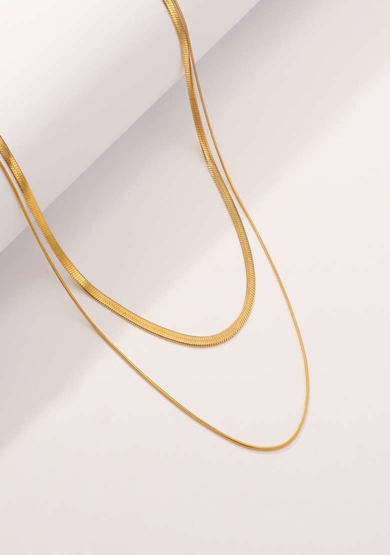 18K Gold Plated Layer Snake Chain - Indya