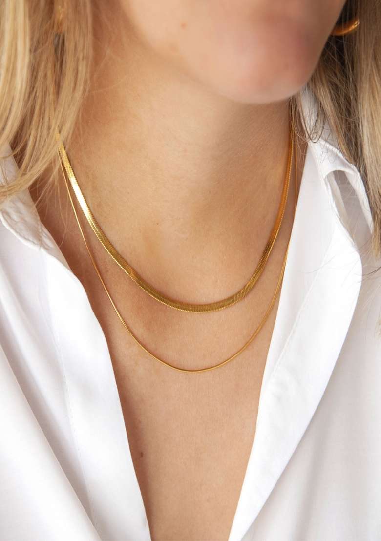 18K Gold Plated Layer Snake Chain - Indya