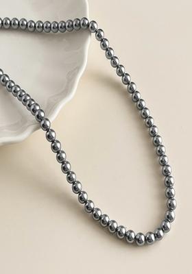 Dianty Chain Grey 4Mm Pearls Beaded Necklace