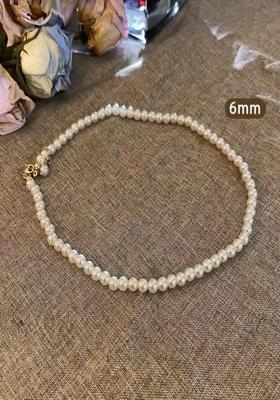 Dianty Chain White 6Mm Pearls Beaded Necklace