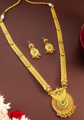 Golden Gold No Stone Necklace