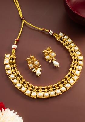 White Gold Artificial Stone Necklace