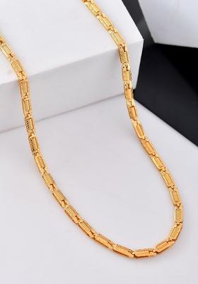 Men Gold Plated Textured Link Chain