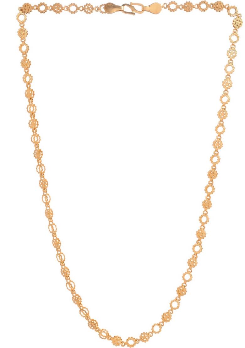 Gold Plated Geometric Shaped Stainless Steel Chain For Women