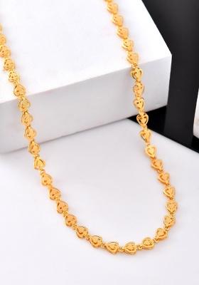Gold Plated Heart Shaped Stainless Steel Chain For Women