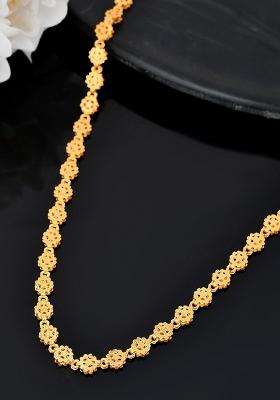 Women Gold Plated Geometric Shaped Stainless Steel Chain