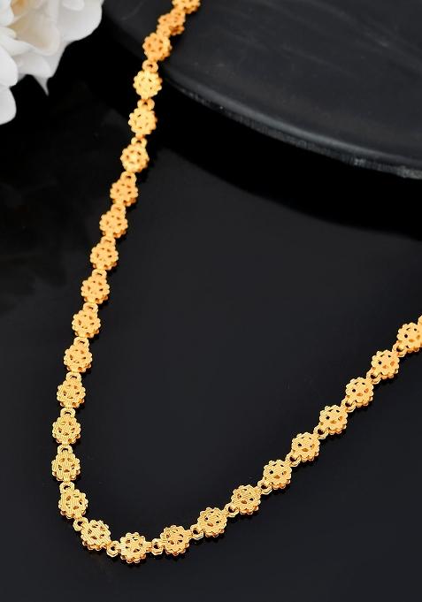 Women Gold Plated Geometric Shaped Stainless Steel Chain