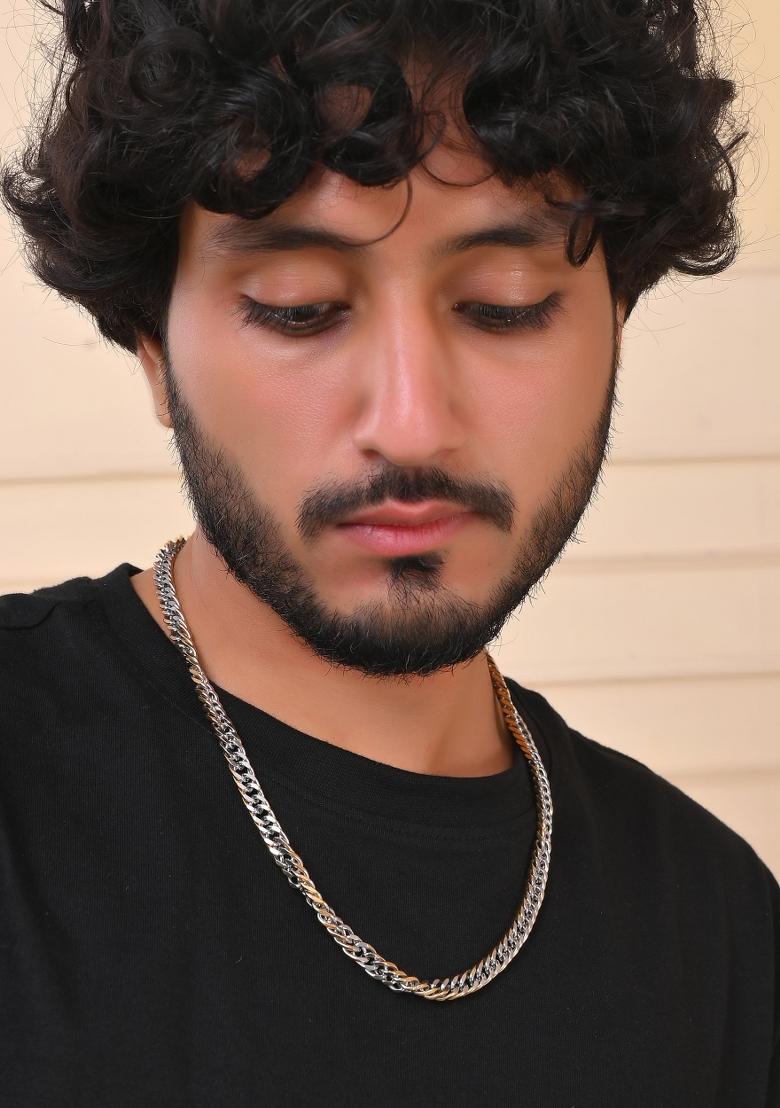 Men Dual Plated Stainless Steel Linked Fashionable Chain