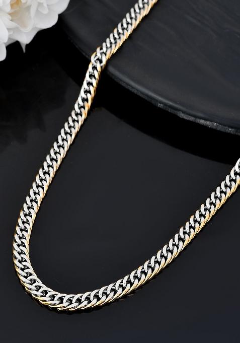 Men Dual Plated Stainless Steel Linked Fashionable Chain