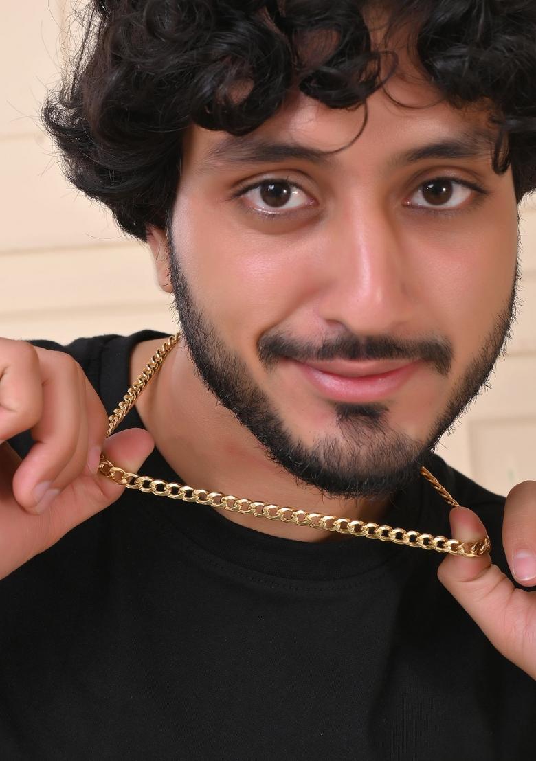 Gold Plated Stainless Steel Classic Linked Chain For Men