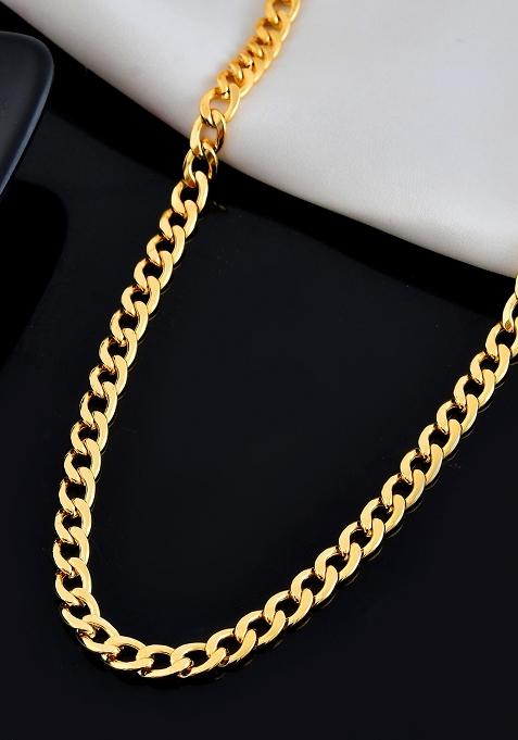 Gold Plated Stainless Steel Classic Linked Chain For Men