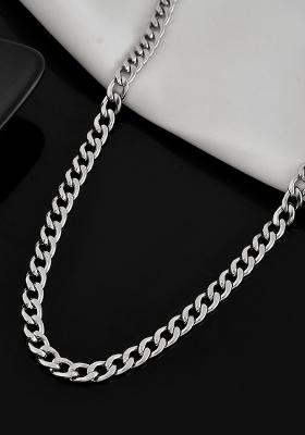 Silver Plated Stainless Steel Classic Linked Chain For Men