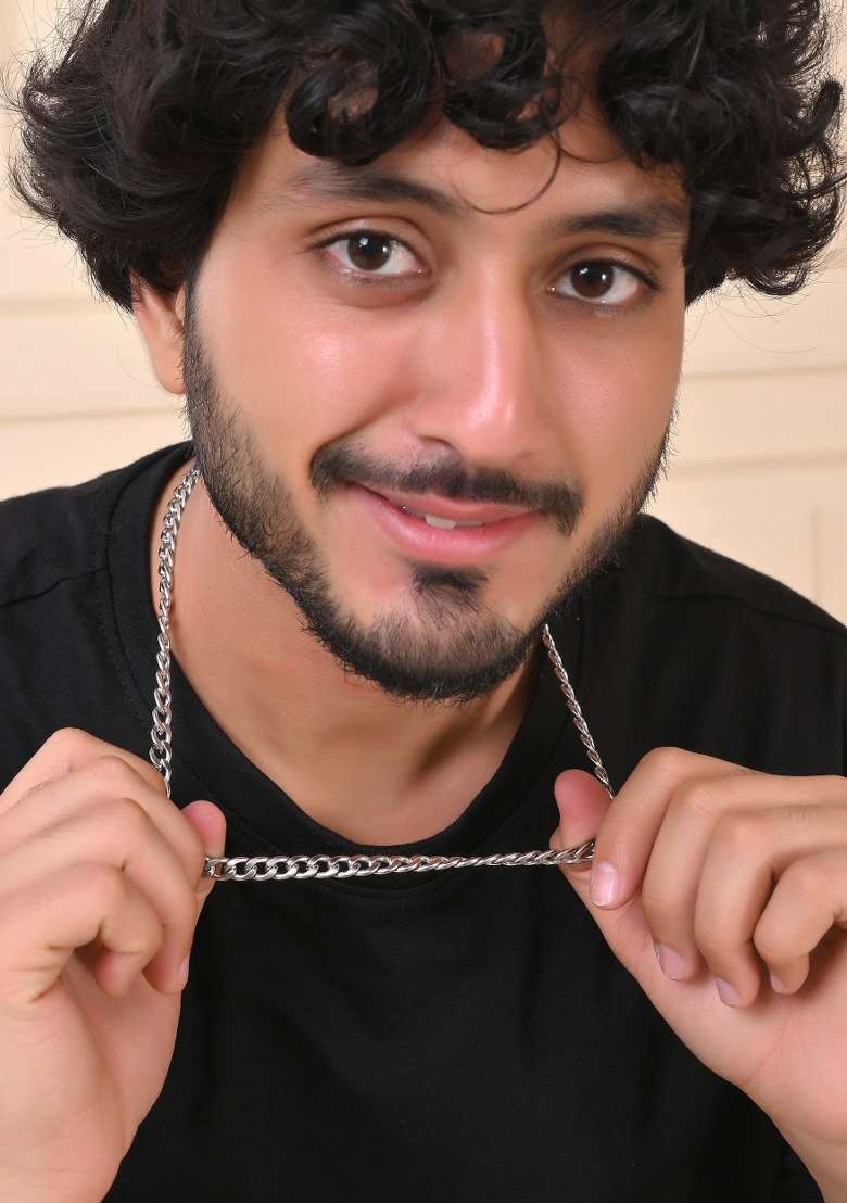 Silver Plated Stainless Steel Classic Linked Chain For Men - Indya