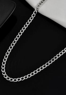 Silver Plated Stainless Steel Thick Linked Chain For Men