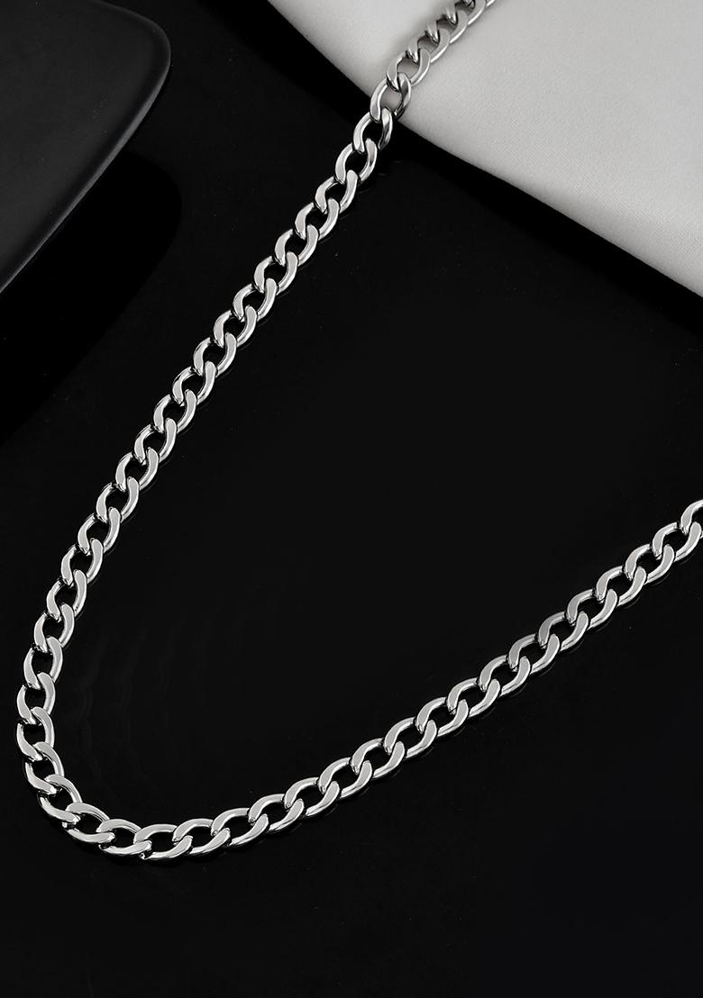 Silver Plated Stainless Steel Thick Linked Chain For Men