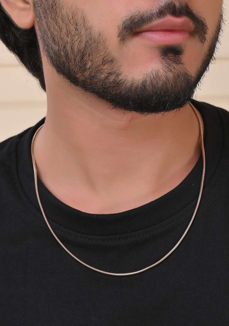 Copper Gold Plated Minimal Chain For Men - Indya